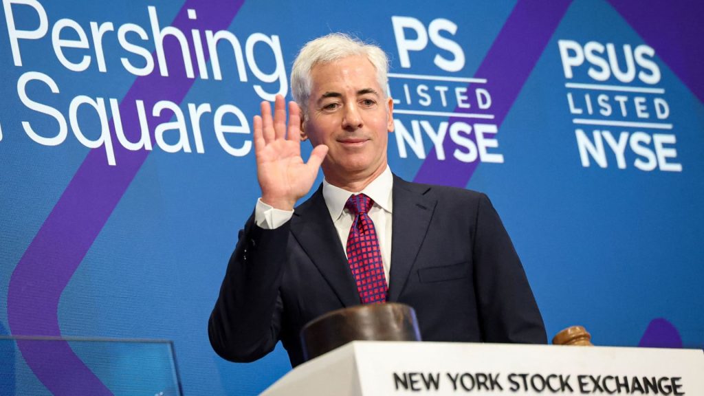 Bill Ackman’s Pershing Square USA fund falls sharply in public market debut